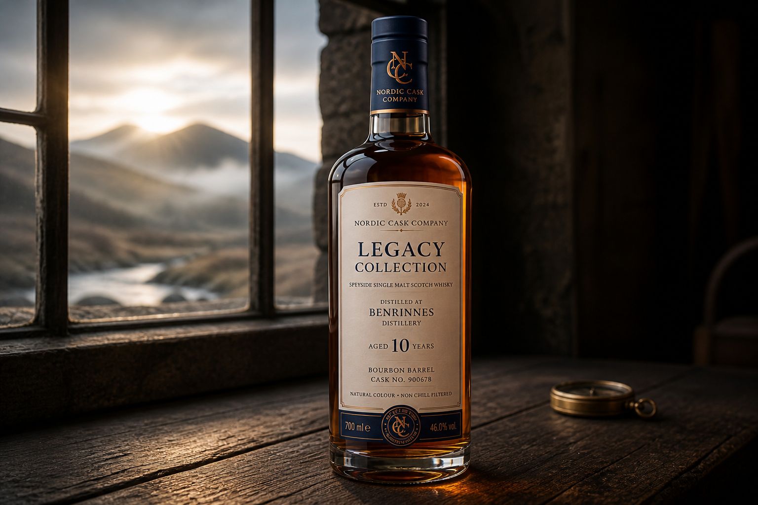 Legacy Collection ved et vindue med udsigt over højlandet